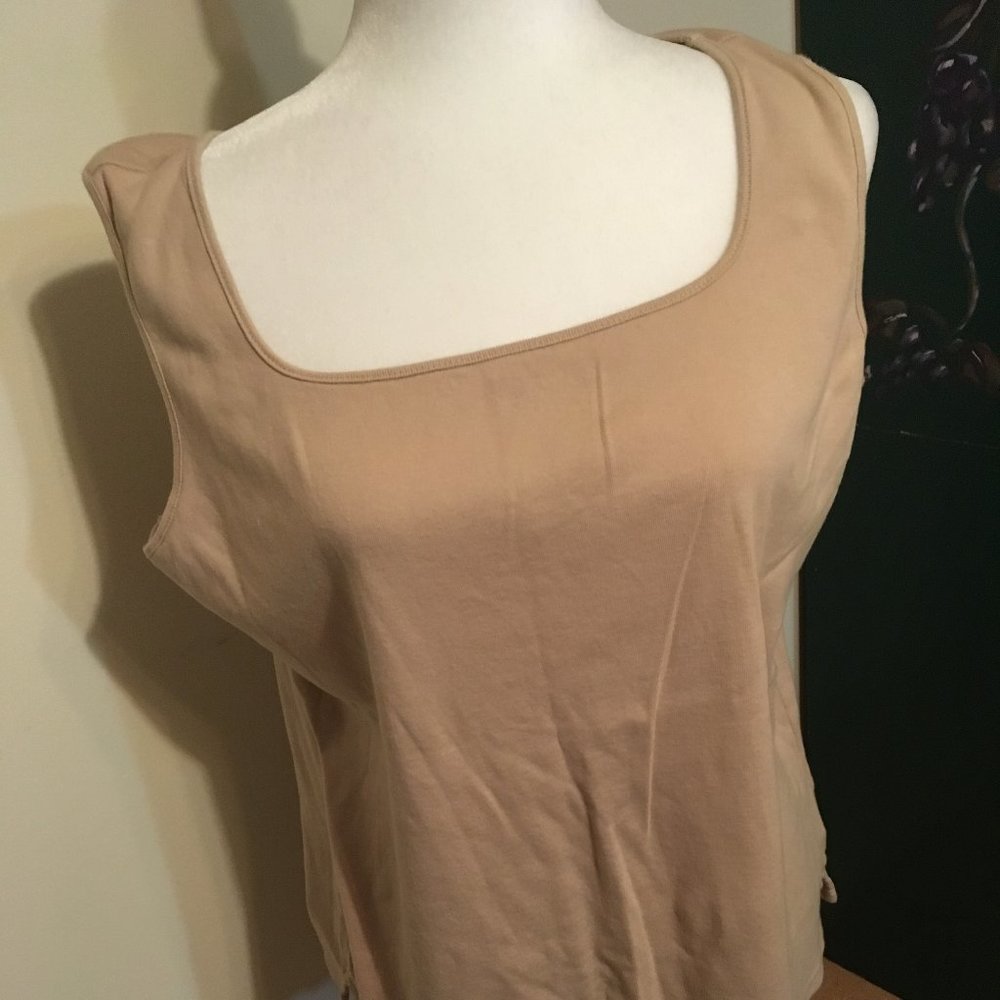 RUBY RD FAVORITES 1X TAN WOMEN TOP